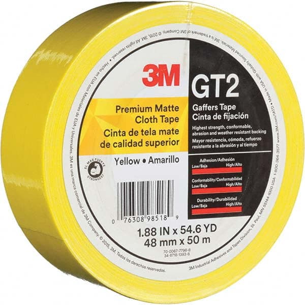 3M - 50m x 48mm x 11 mil Yellow Cotton Cloth Gaffers Tape - Exact Tooling
