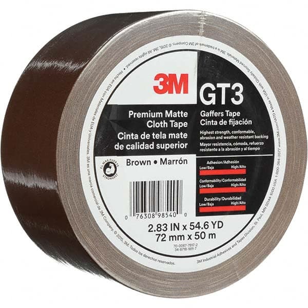 3M - 50m x 72mm x 11 mil Brown Cotton Cloth Gaffers Tape - Exact Tooling