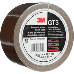 3M - 50m x 72mm x 11 mil Brown Cotton Cloth Gaffers Tape - Exact Tooling