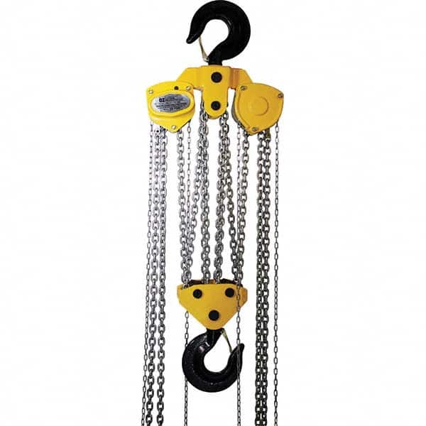 OZ Lifting Products - 40,000 Lb Capacity, 20' Lift Height, Manual Chain Hoist with Overload Protection - Exact Tooling