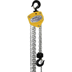 OZ Lifting Products - 3,000 Lb Capacity, 10' Lift Height, Manual Chain Hoist with Overload Protection - Exact Tooling