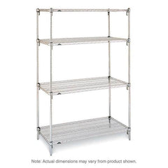 Metro - 2,000 Lb Capacity 4 Shelf Wire Shelving - Starter Unit - Exact Tooling