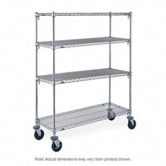 Metro - 900 Lb Capacity 4 Shelf Mobile Wire Shelving Unit - Add-On Unit - Exact Tooling