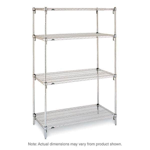 Metro - 2,000 Lb Capacity 4 Shelf Wire Shelving - Starter Unit - Exact Tooling