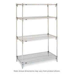 Metro - 2,000 Lb Capacity 4 Shelf Wire Shelving - Starter Unit - Exact Tooling