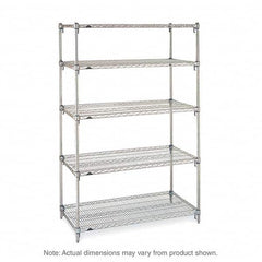 Metro - 2,000 Lb Capacity 5 Shelf Wire Shelving - Starter Unit - Exact Tooling