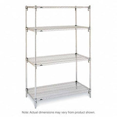 Metro - 2,000 Lb Capacity 4 Shelf Wire Shelving - Starter Unit - Exact Tooling