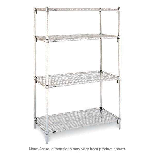 Metro - 2,000 Lb Capacity 4 Shelf Wire Shelving - Starter Unit - Exact Tooling