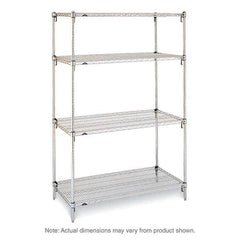 Metro - 2,000 Lb Capacity 4 Shelf Wire Shelving - Starter Unit - Exact Tooling