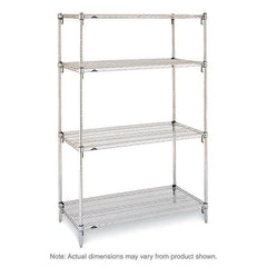 Metro - 2,000 Lb Capacity 4 Shelf Wire Shelving - Starter Unit - Exact Tooling
