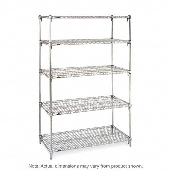 Metro - 2,000 Lb Capacity 5 Shelf Wire Shelving - Starter Unit - Exact Tooling