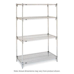 Metro - 2,000 Lb Capacity 4 Shelf Wire Shelving - Starter Unit - Exact Tooling