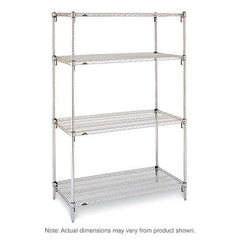 Metro - 2,000 Lb Capacity 4 Shelf Wire Shelving - Starter Unit - Exact Tooling