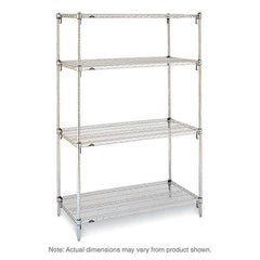 Metro - 2,000 Lb Capacity 4 Shelf Wire Shelving - Starter Unit - Exact Tooling