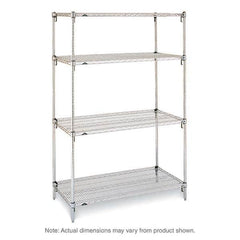 Metro - 2,000 Lb Capacity 4 Shelf Wire Shelving - Starter Unit - Exact Tooling
