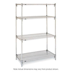 Metro - 2,000 Lb Capacity 4 Shelf Wire Shelving - Starter Unit - Exact Tooling