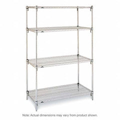 Metro - 2,000 Lb Capacity 4 Shelf Wire Shelving - Starter Unit - Exact Tooling