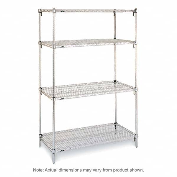 Metro - 2,000 Lb Capacity 4 Shelf Wire Shelving - Starter Unit - Exact Tooling