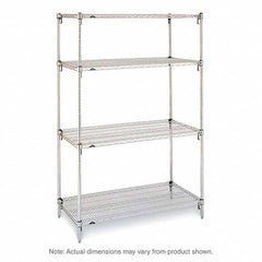 Metro - 2,000 Lb Capacity 4 Shelf Wire Shelving - Starter Unit - Exact Tooling