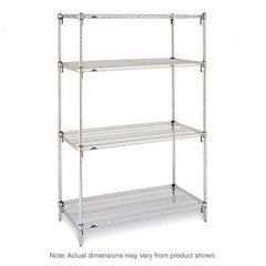 Metro - 2,000 Lb Capacity 4 Shelf Wire Shelving - Starter Unit - Exact Tooling