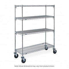 Metro - 600 Lb Capacity 4 Shelf Mobile Wire Shelving Unit - Add-On Unit - Exact Tooling