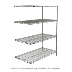 Metro - 2,000 Lb Capacity 4 Shelf Wire Shelving - Add-On Unit - Exact Tooling