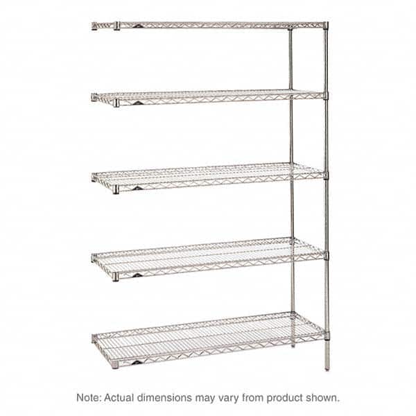 Metro - 2,000 Lb Capacity 5 Shelf Wire Shelving - Add-On Unit - Exact Tooling