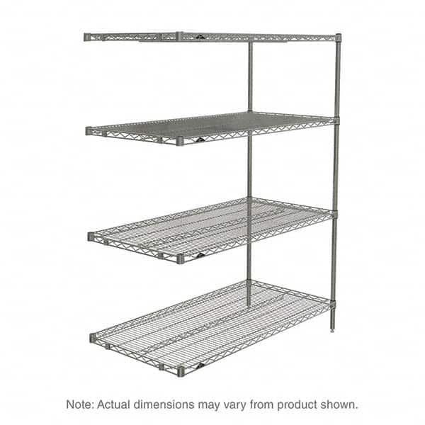 Metro - 2,000 Lb Capacity 4 Shelf Wire Shelving - Add-On Unit - Exact Tooling