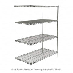 Metro - 2,000 Lb Capacity 4 Shelf Wire Shelving - Add-On Unit - Exact Tooling