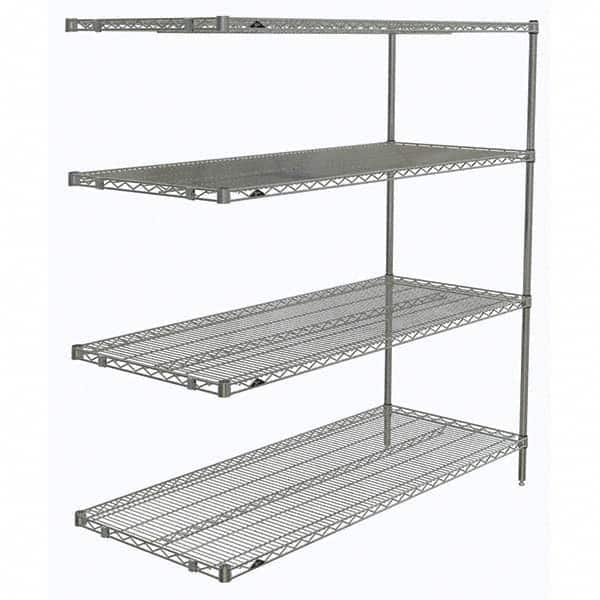 Metro - 2,000 Lb Capacity 4 Shelf Wire Shelving - Add-On Unit - Exact Tooling