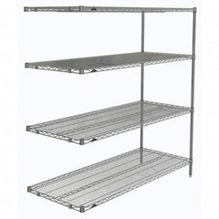 Metro - 2,000 Lb Capacity 4 Shelf Wire Shelving - Add-On Unit - Exact Tooling