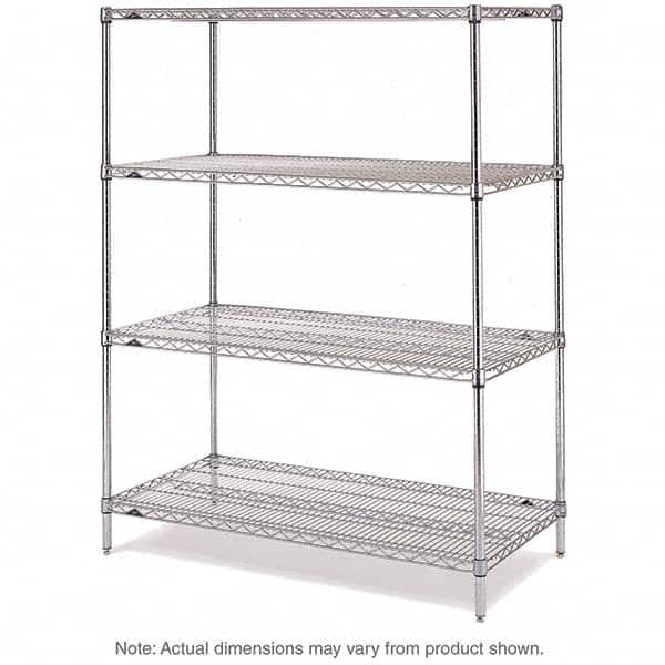 Metro - 2,000 Lb Capacity 4 Shelf Wire Shelving - Starter Unit - Exact Tooling