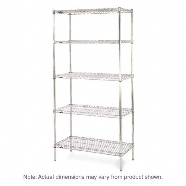 Metro - 2,000 Lb Capacity 5 Shelf Wire Shelving - Starter Unit - Exact Tooling