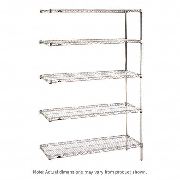 Metro - 2,000 Lb Capacity 5 Shelf Wire Shelving - Add-On Unit - Exact Tooling