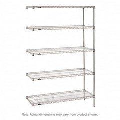 Metro - 2,000 Lb Capacity 5 Shelf Wire Shelving - Add-On Unit - Exact Tooling