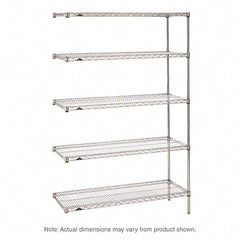 Metro - 2,000 Lb Capacity 5 Shelf Wire Shelving - Add-On Unit - Exact Tooling
