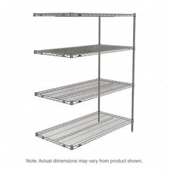Metro - 2,000 Lb Capacity 4 Shelf Wire Shelving - Add-On Unit - Exact Tooling