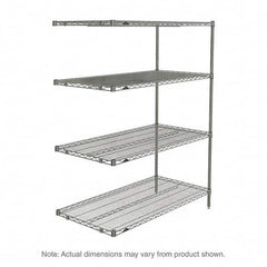 Metro - 2,000 Lb Capacity 4 Shelf Wire Shelving - Add-On Unit - Exact Tooling