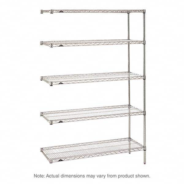 Metro - 2,000 Lb Capacity 5 Shelf Wire Shelving - Add-On Unit - Exact Tooling