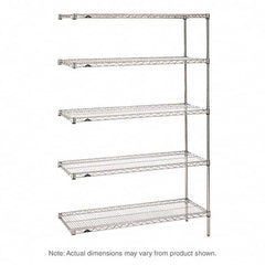 Metro - 2,000 Lb Capacity 5 Shelf Wire Shelving - Add-On Unit - Exact Tooling