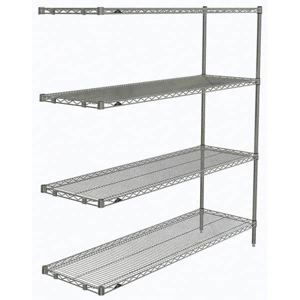 Metro - 2,000 Lb Capacity 4 Shelf Wire Shelving - Add-On Unit - Exact Tooling