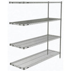 Metro - 2,000 Lb Capacity 4 Shelf Wire Shelving - Add-On Unit - Exact Tooling