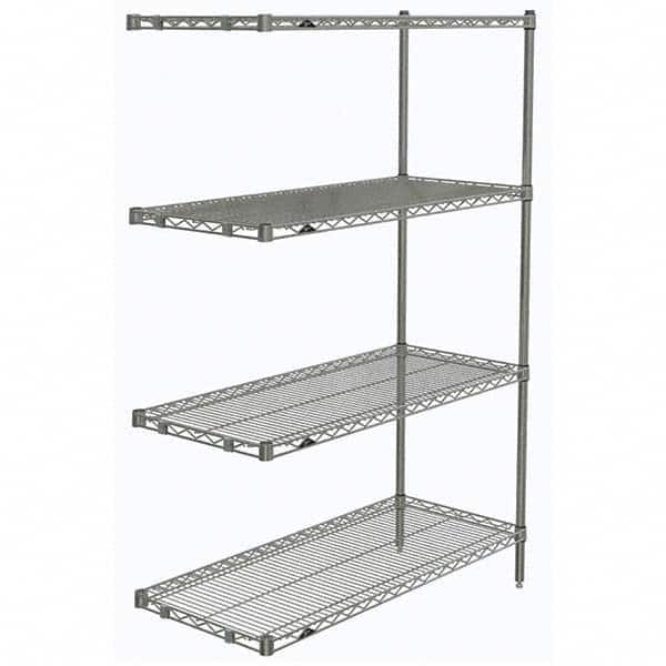Metro - 2,000 Lb Capacity 4 Shelf Wire Shelving - Add-On Unit - Exact Tooling