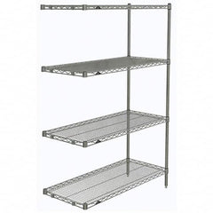 Metro - 2,000 Lb Capacity 4 Shelf Wire Shelving - Add-On Unit - Exact Tooling