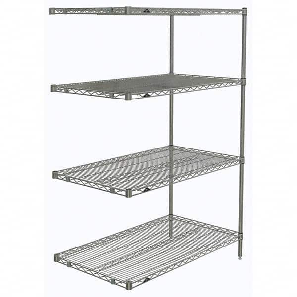 Metro - 2,000 Lb Capacity 4 Shelf Wire Shelving - Add-On Unit - Exact Tooling
