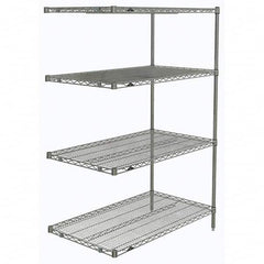 Metro - 2,000 Lb Capacity 4 Shelf Wire Shelving - Add-On Unit - Exact Tooling