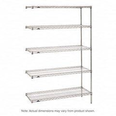 Metro - 2,000 Lb Capacity 5 Shelf Wire Shelving - Add-On Unit - Exact Tooling