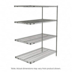 Metro - 2,000 Lb Capacity 4 Shelf Wire Shelving - Add-On Unit - Exact Tooling
