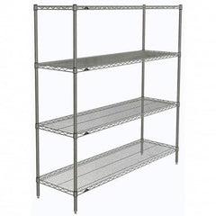 Metro - 2,000 Lb Capacity 4 Shelf Wire Shelving - Starter Unit - Exact Tooling