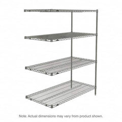 Metro - 2,000 Lb Capacity 4 Shelf Wire Shelving - Add-On Unit - Exact Tooling